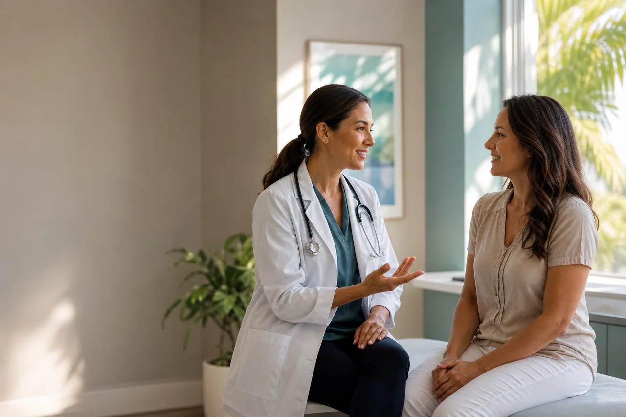 Family reviewing health insurance information together at home